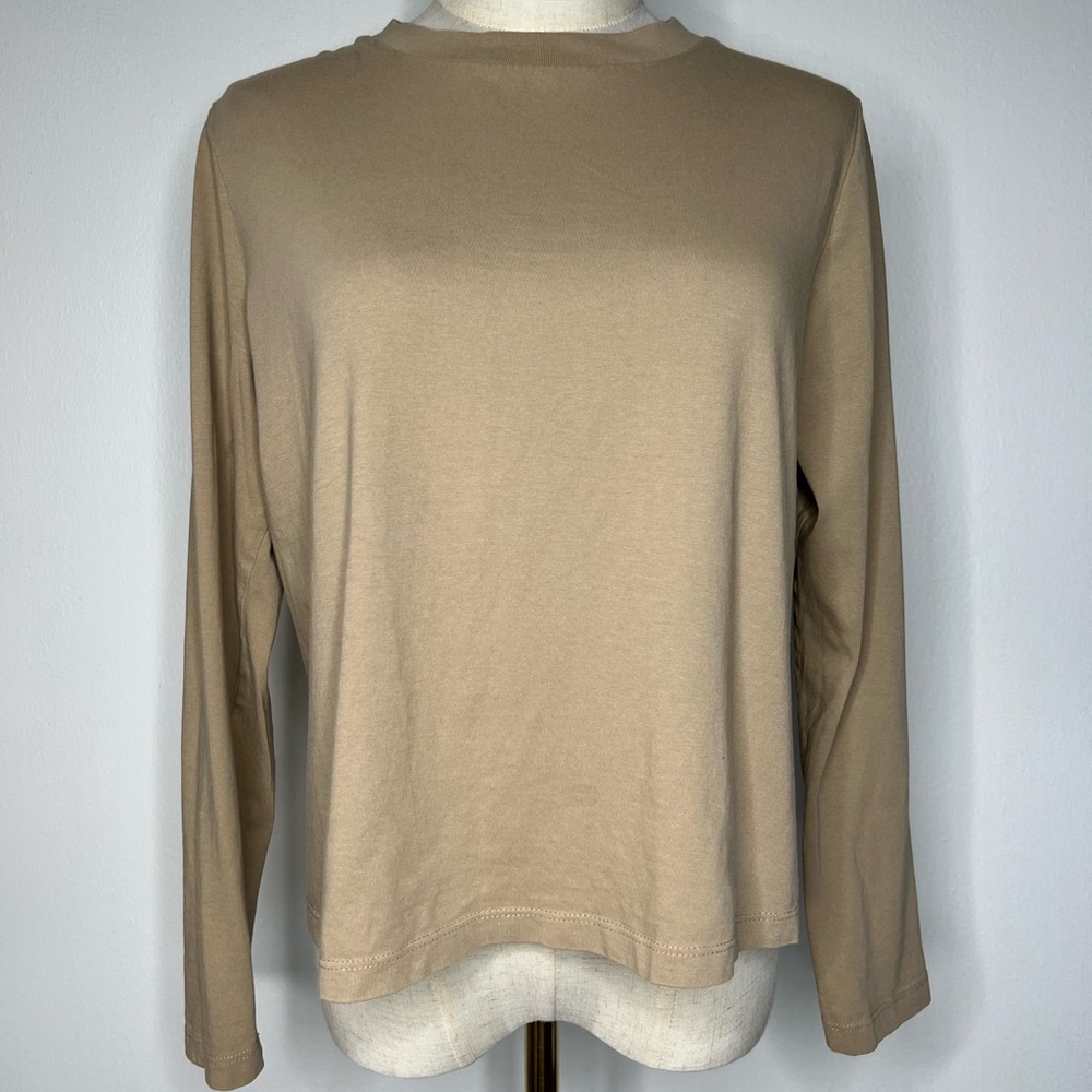 Tan Long Sleeve Top MANGO